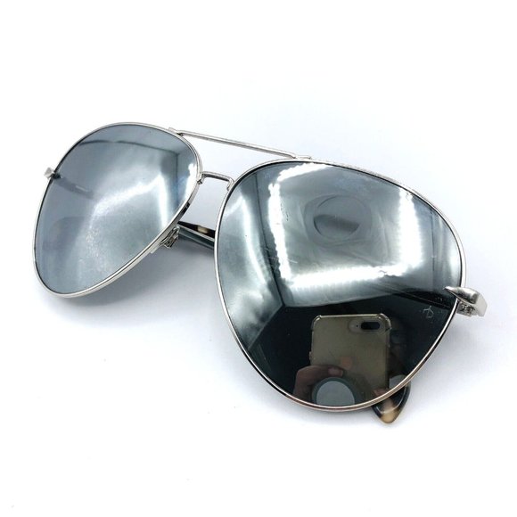 RAG & BONE Aviator RNB1006/S Silver Metal Frame Gray Mirror Lens Sunglasses - Picture 7 of 10